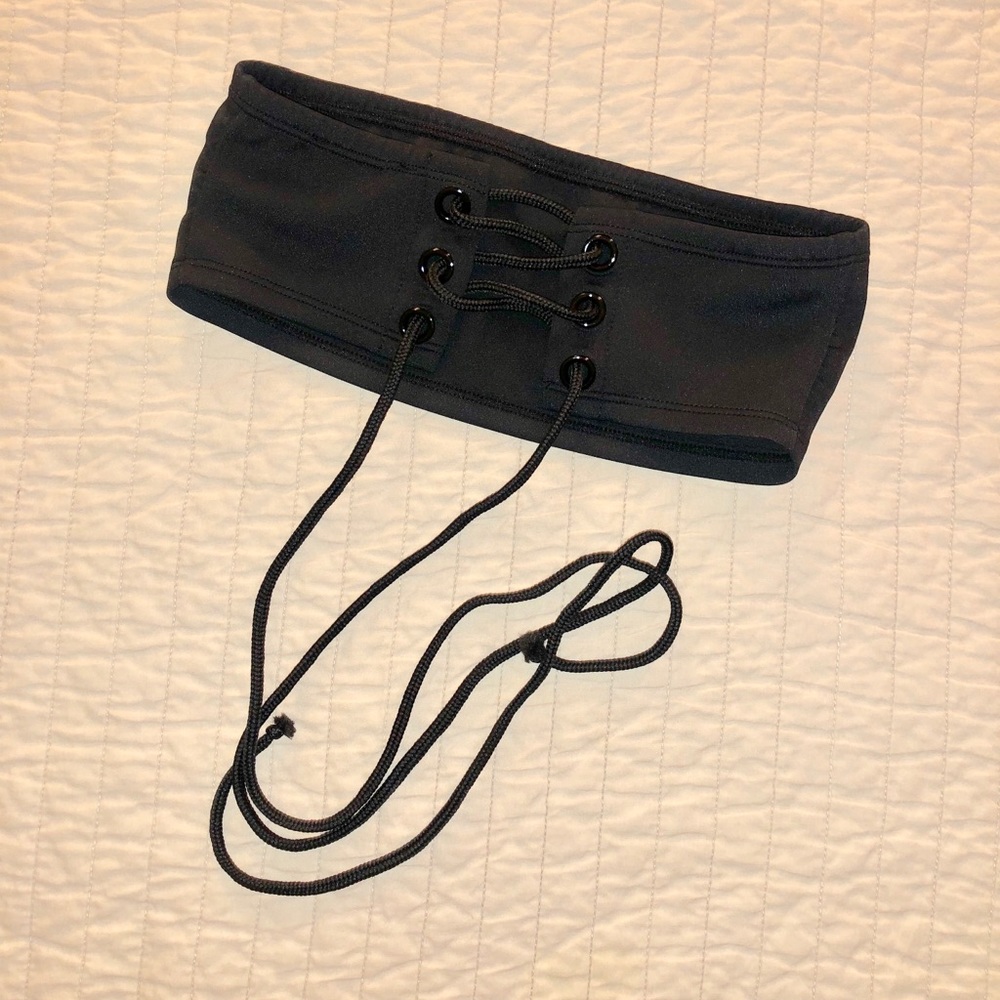 XS DOLLS KILL BLACK BANDEAU TOP WITH TIES